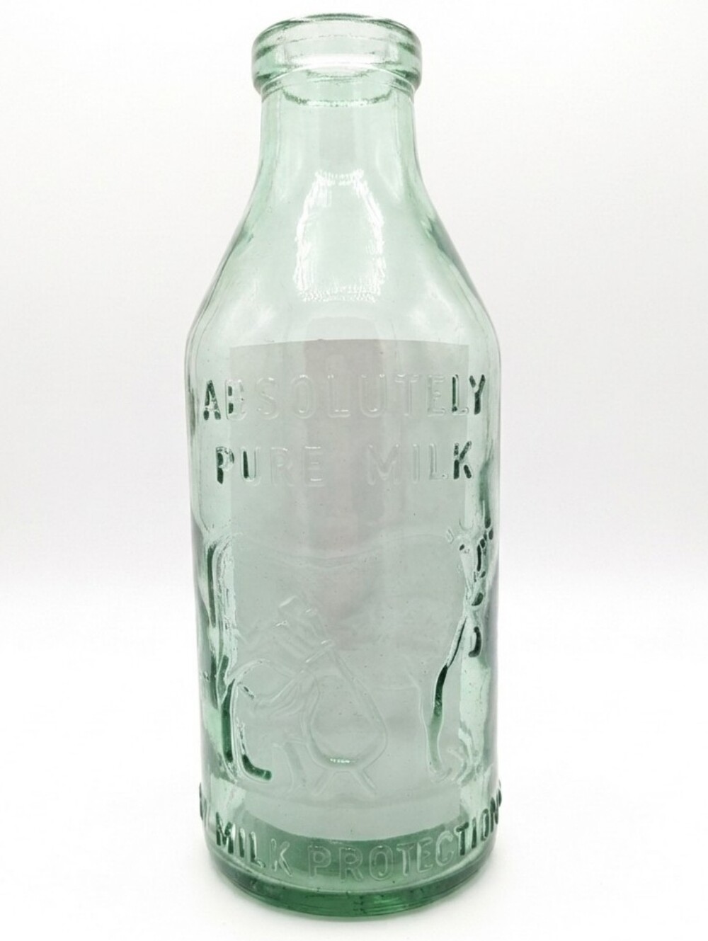 Thatcher’s Dairy "Absolutely Pure Milk" Glass Carafe 32oz Bottle 1970s/80s